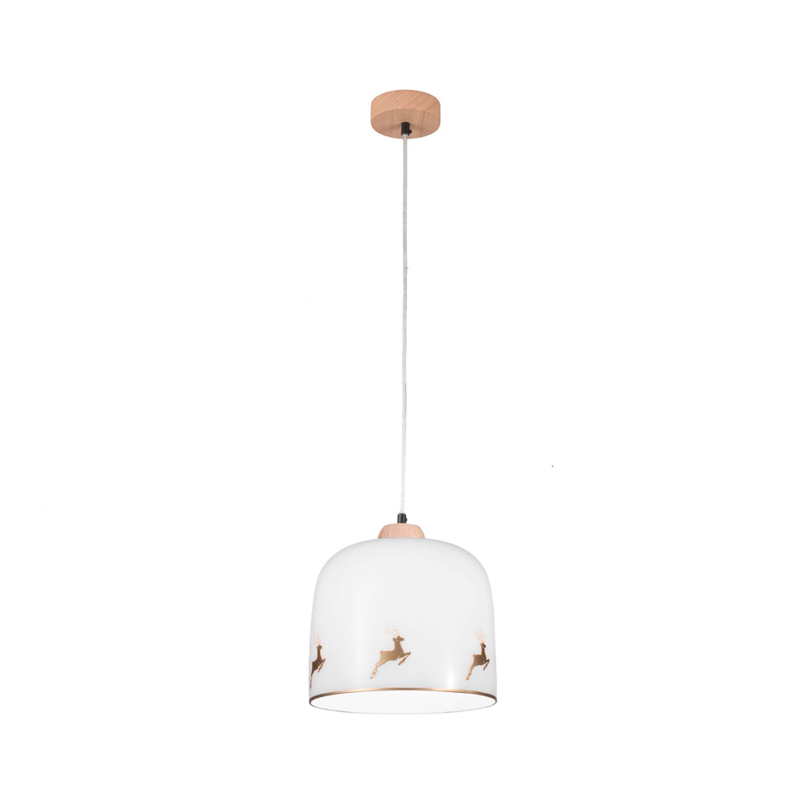 KOLARZ Hängelampe Chalet, weiß/Hirsch goldfarben, Ø 25 cm KOLARZ Hängelampe Chalet, weiß/Hirsch goldfarben, Ø 25 cm von austrolux