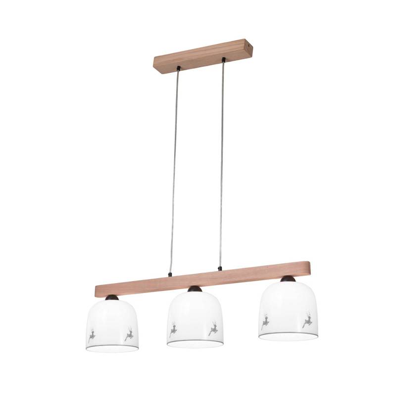 KOLARZ Hängelampe Chalet, weiß/Hirsch grau, Länge 88 cm von austrolux