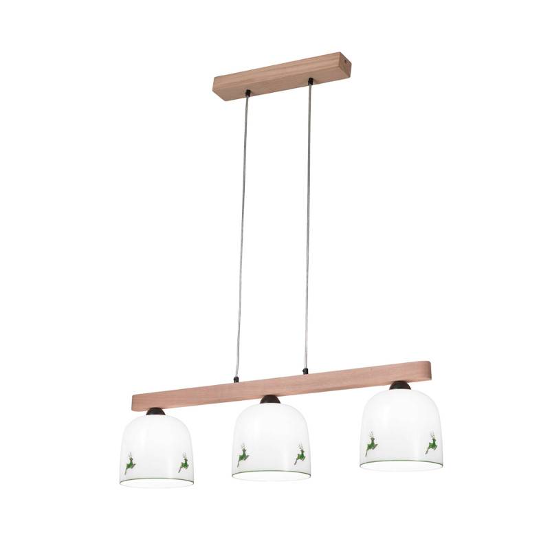KOLARZ Hängelampe Chalet, weiß/Hirsch grün, Länge 88 cm von austrolux