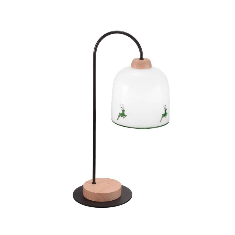 KOLARZ Tischlampe Chalet, weiß/Hirsch grün, Höhe 56 cm von austrolux