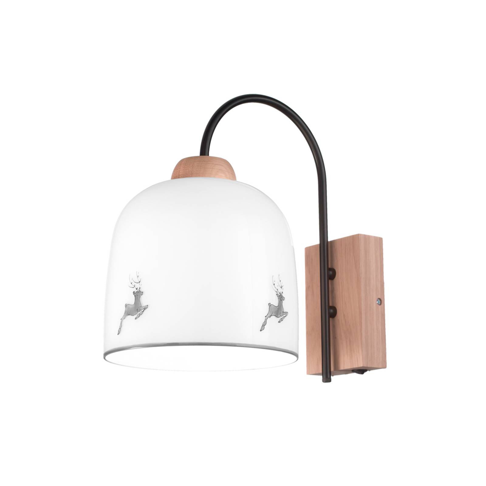 KOLARZ Wandlampe Chalet, weiß/Hirsch grau, Breite 19 cm KOLARZ Wandlampe Chalet, weiß/Hirsch grau, Breite 19 cm von austrolux