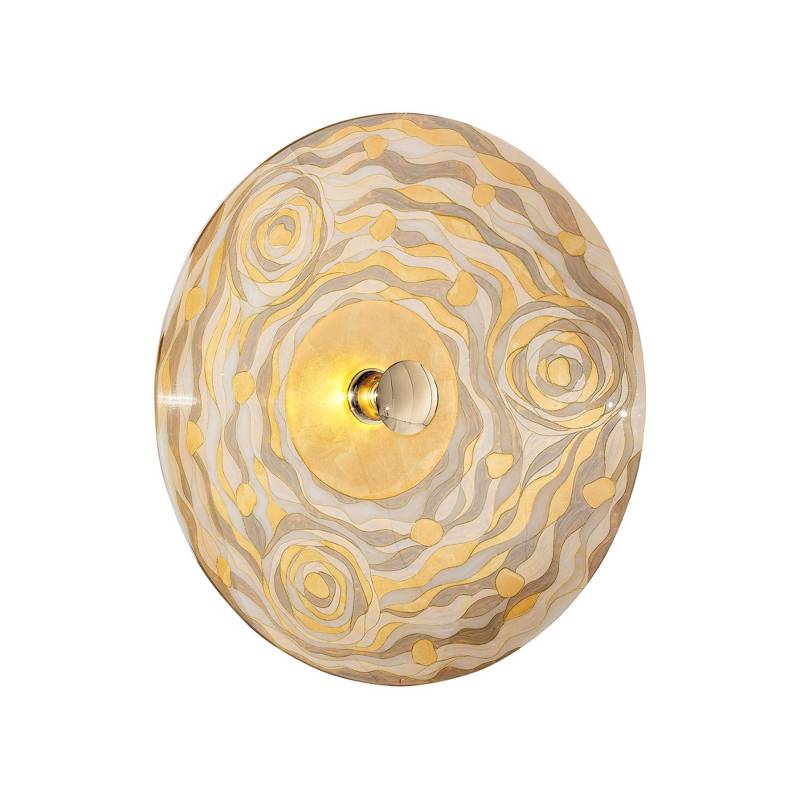 KOLARZ Wandlampe Luna, cremefarben, Ø 62 cm, Glas/Metall von austrolux