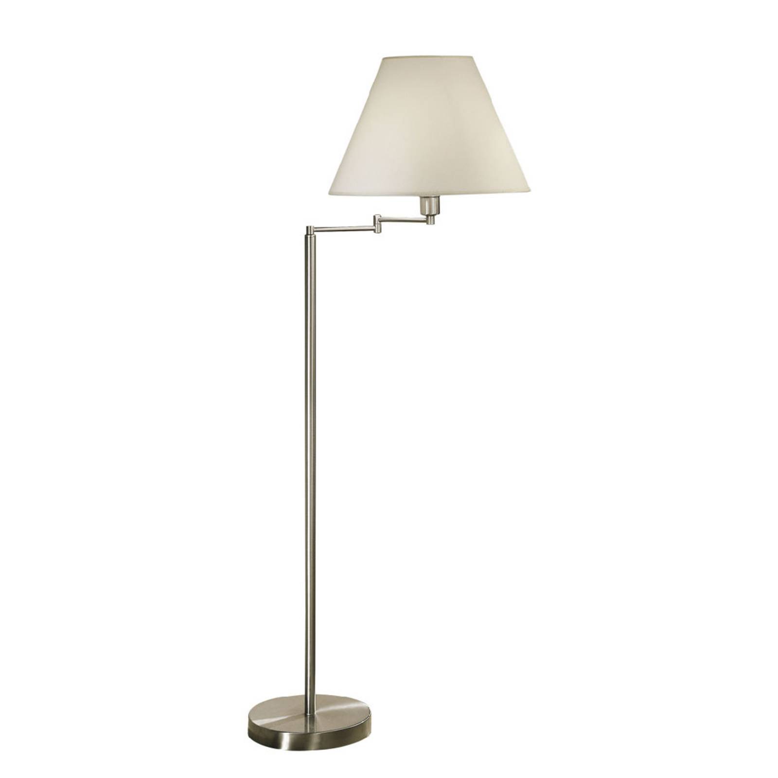 Stehlampe Hilton, weißer Textilschirm, nickel Stehlampe Hilton, weißer Textilschirm, nickel von austrolux