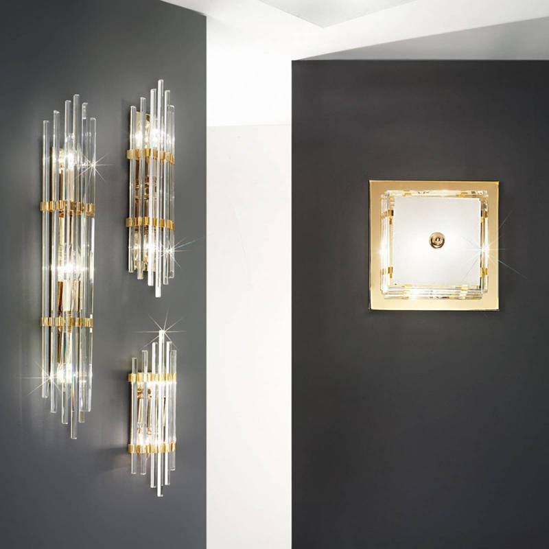 Austrolux Wandleuchte Ontario, 60 cm, 24 K vergoldet, Glas von austrolux
