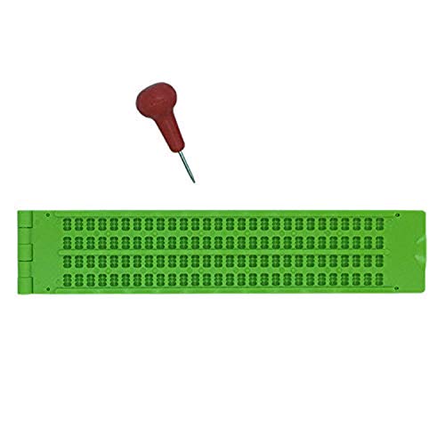 Braille-Schiefer-Schrifer und Eingabestift, volle Seite, Kunststoff, 9 Zeilen, 30 Zellen/4 Zeilen/28 Zellen/27 Zeilen/30 Zellen (4 Zeilen/28 Zellen) von ausuky