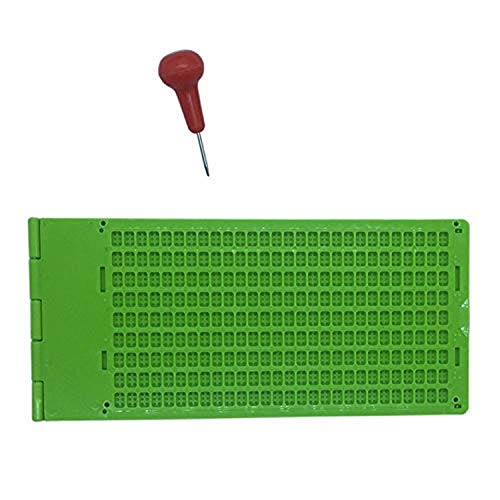 Braille-Schiefer-Schrifer und Eingabestift, volle Seite, Kunststoff, 9 Zeilen, 30 Zellen/4 Zeilen/28 Zellen/27 Zeilen/30 Zellen (9 Zeilen/30 Zellen) von ausuky