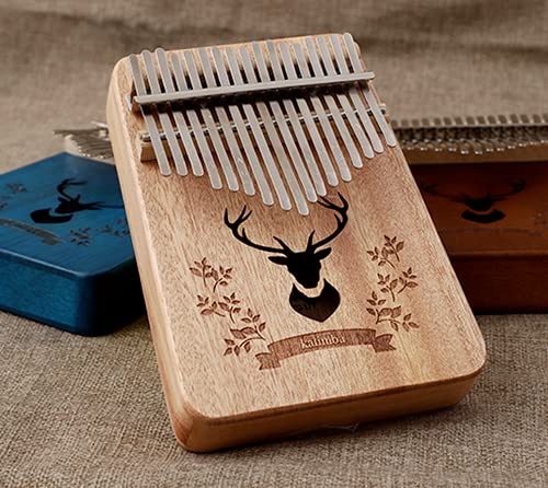 Kalimba Daumenklavier-Note, geschnitztes Fingerklavier mit 17 Tasten, tragbar, Musikinstrumente (Holz, Hirsch) von ausuky