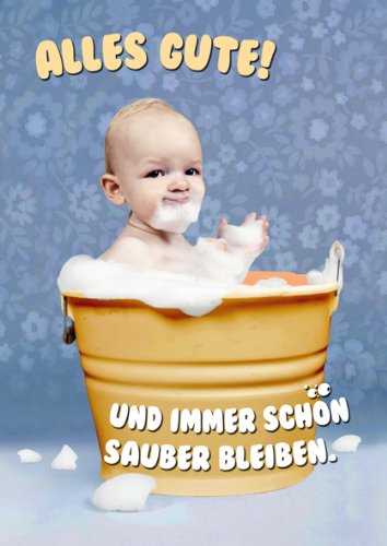 3D Postkarte "Immer schön sauber bleiben" von authentic CARD