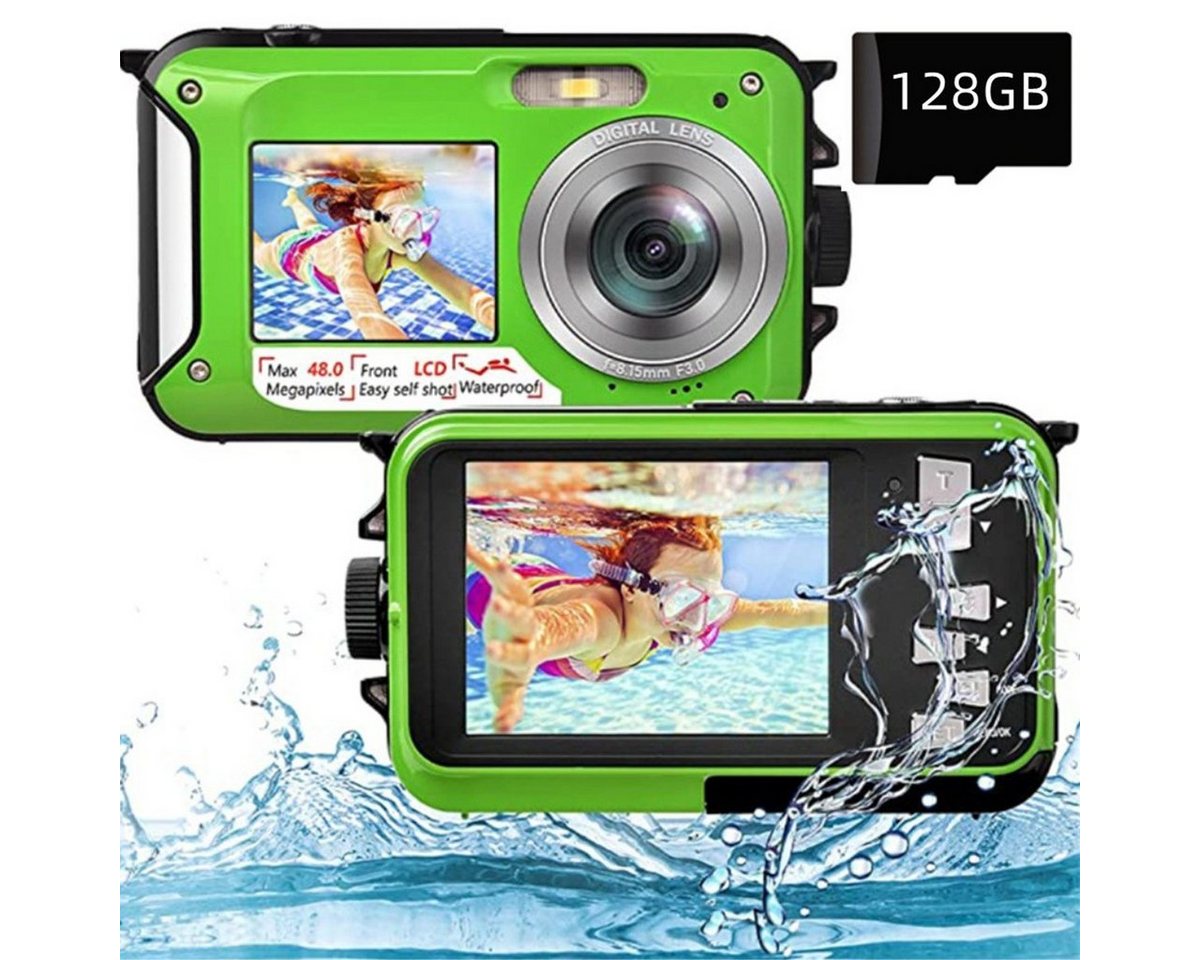 autolock Digitalkamera Fotokamera 2.7K Full HD 48MP 16X Digitalzoom Kompaktkamera (Wiederaufladbare Unterwasserkamera mit Karte für Schnorcheln) von autolock