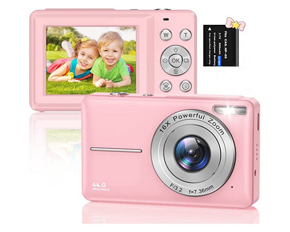 autolock Digitalkamera Fotokamera HD 1080P 44MP mit 16X Digitalzoom Kompaktkamera (Wiederaufladbare Kompaktkamera für Kinder Erwachsene Anfänger) von autolock