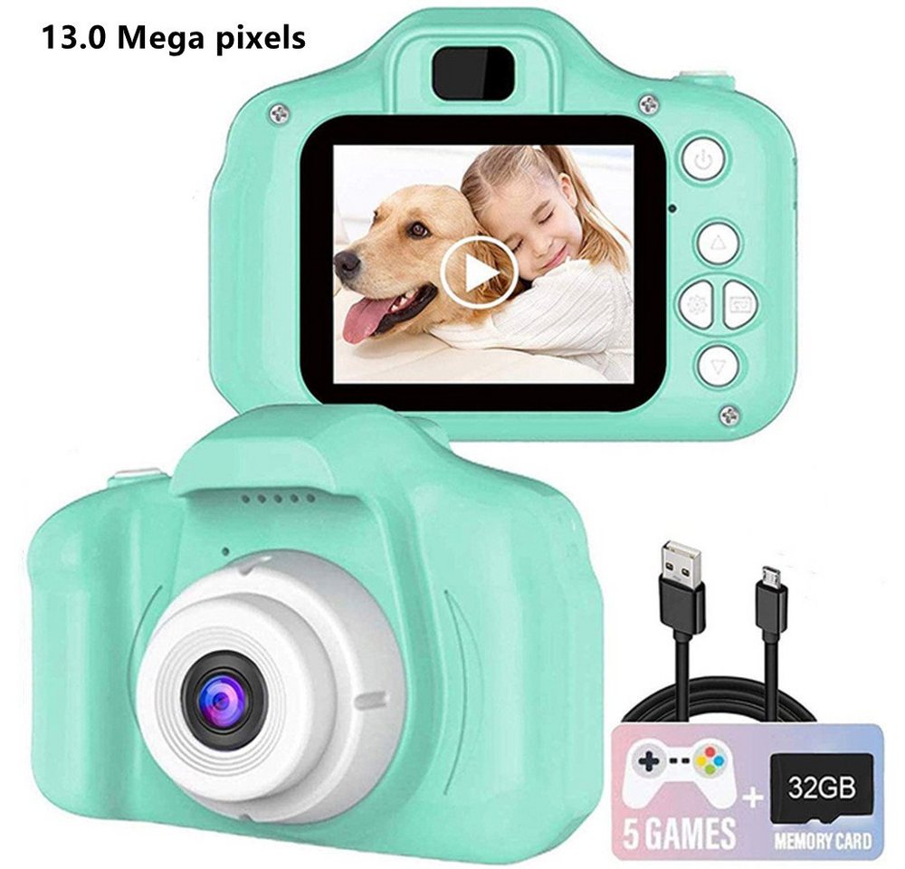 autolock Kinderkamera,HD-Digitalvideokameras(mit 32 GB SD-Karte) Kinderkamera (13.2 MP, WLAN (Wi-Fi), Geburtstagsgeschenke für Jungen im Alter von 3-9 Jahren) von autolock