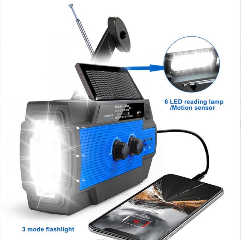 autolock Solar Radio,AM/FM Kurbelradio Tragbar USB Notfallradio für Camping Digitalradio (DAB) (Digitalradio (DAB), Mit 4000mAh Batterie 4 Modi LED Taschenlampe und SOS-Alarm für Notfall) von autolock