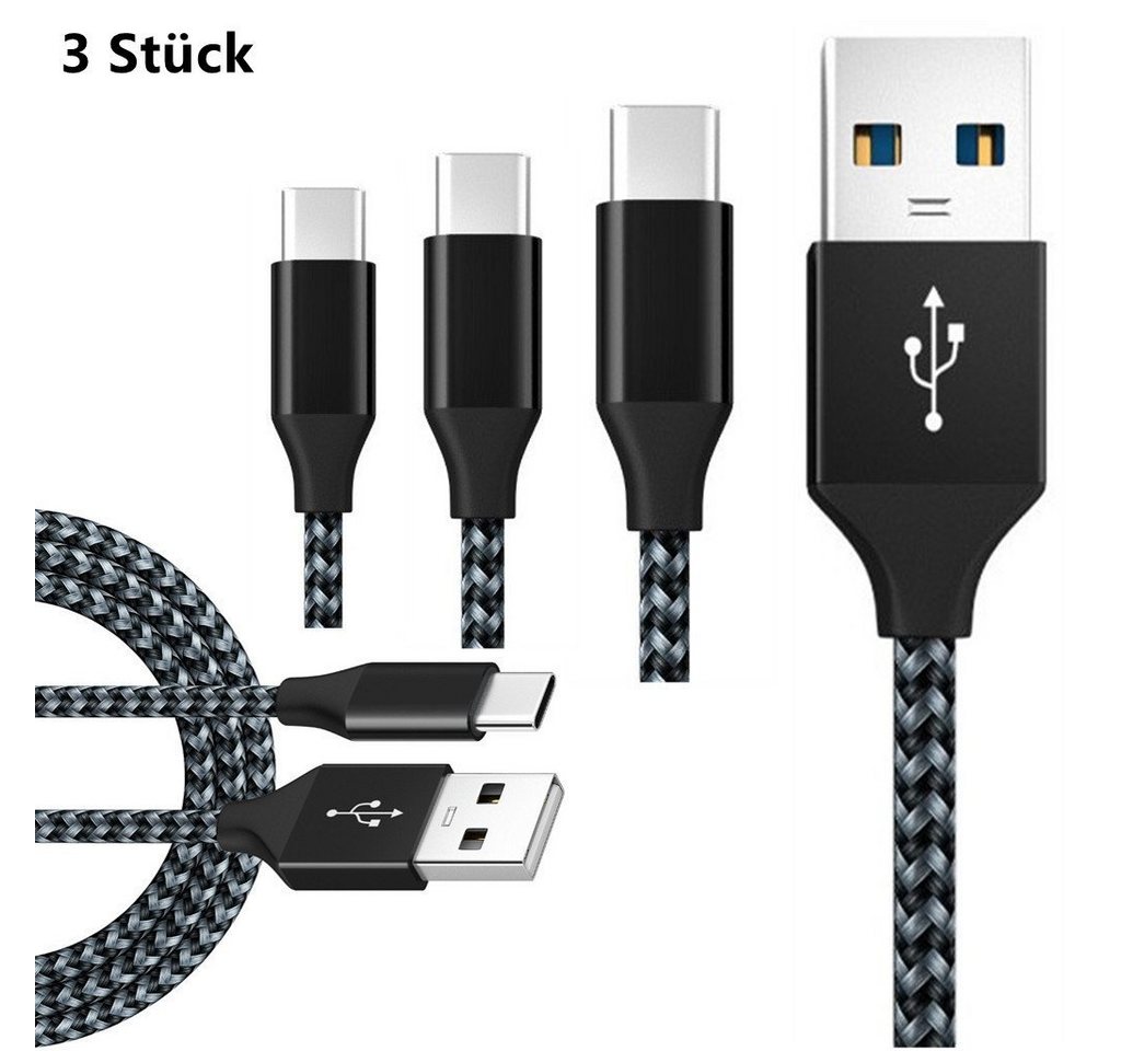 autolock USB Typ C Kabel,Ladekabel USB C[3 Stück1M 2M 3M]Nylon Typ C USB-Kabel, Ladekabel Datenkabel 3.0A Schnellladekabel Breite Kompatibilität von autolock