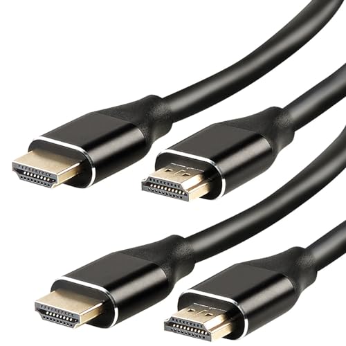 auvisio Spielekonsole-Kabel: 2er-Set High-Speed-HDMI-2.1-Kabel, 8K, 3D, HDR, eARC, 48 Gbit/s, 0,5 m (Internetkabel für Fernseher, Monitorkabel, Netzwerkkabel) von auvisio