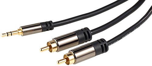 auvisio Audio Kabel: Premium-Stereo-Kabel 3,5-mm-Klinke auf 2 Cinch-Stecker, 3 m, vergoldet (Audiokabel Klinke-Cinch, Cinch-Kabel Kopfhörer Stecker, Verlängerungskabel) von auvisio