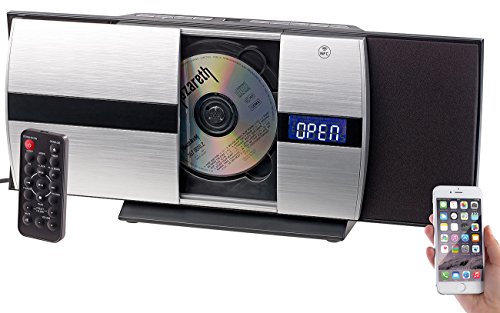 auvisio CD Player Vertikal: Vertikale Stereoanlage mit Bluetooth, CD, MP3, Radiofunktion, AUX, NFC, 20 W (Vertikale Musikanlage) von auvisio