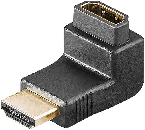 auvisio HDMI Winkelstecker: HDMI-Adapter Typ-A-Buchse auf Typ-A-Stecker, 90° gewinkelt (HDMI Kabel mit Winkelstecker, HDMI Winkeladapter, Steckverbindung) von auvisio