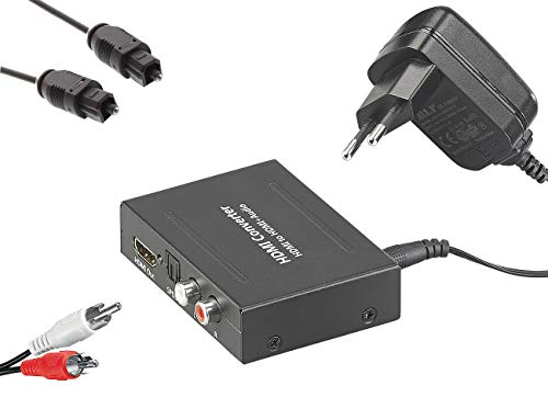 auvisio HDMI auf optisch: HDMI-Audio-Konverter mit Cinch- und Toslink-Kabel (HDMI Toslink Adapter, Adapter HDMI optisches Kabel, to Optical Converter) von auvisio