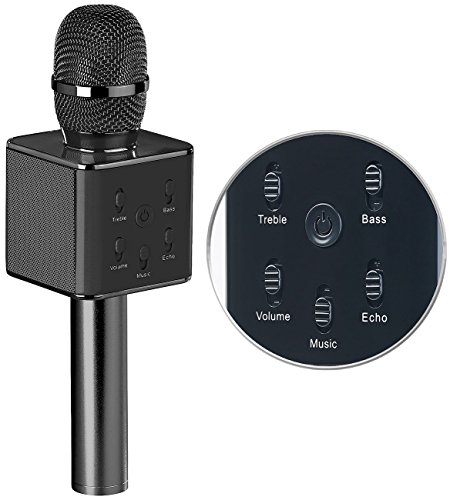 auvisio Karaoke Mikro: Karaoke-Mikrofon mit Bluetooth, MP3-Player, Lautsprecher und Akku (Karaoke Mikrofon kabellos, Funk Mikrofon, Sprachverstärker) von auvisio
