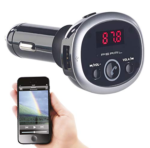 auvisio Kfz Transmitter: MP3-FM-Transmitter mit Bluetooth, Freisprecher, USB-Port, für 12/24 V (Transmitter Auto Bluetooth, Kfz Transmitter Bluetooth, Freisprecheinrichtungen) von auvisio