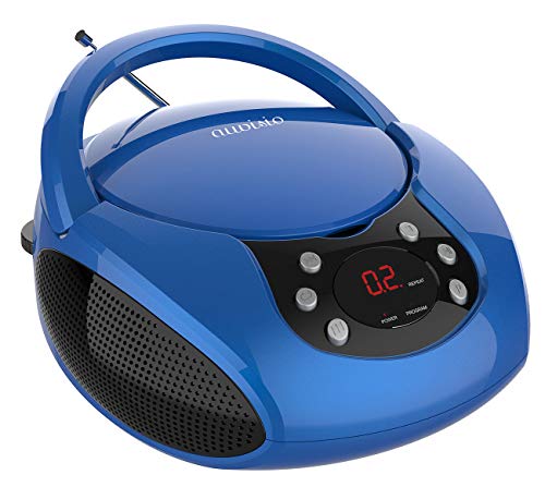 auvisio Kinder CD Player: Tragbarer Stereo-CD-Player mit Radio, Audio-Eingang & LED-Display (Kinderradio, CD Player mit Lautsprecher, Outdoor unterwegs) von auvisio