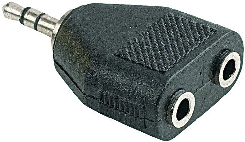 auvisio Kopfhörerstecker: Stereo-Verteiler 3,5-mm-Klinken-Stecker auf 2X 3,5-mm-Klinken-Buchse (Kopfhörer Adapter, Kopfhörer Kupplung, Lautsprecherausgang) von auvisio