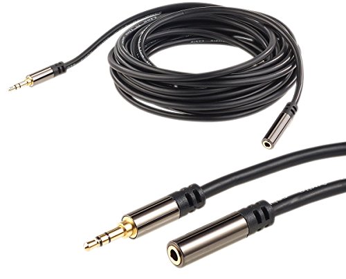 auvisio Kopfhörerverlängerung: 3,5-mm-Klinken-Verlängerungskabel, Stereo, 5 m, vergoldet (Kopfhörer Verlängerungskabel, Kopfhörer Kabel Verlängerung, Lautsprecherkabel) von auvisio