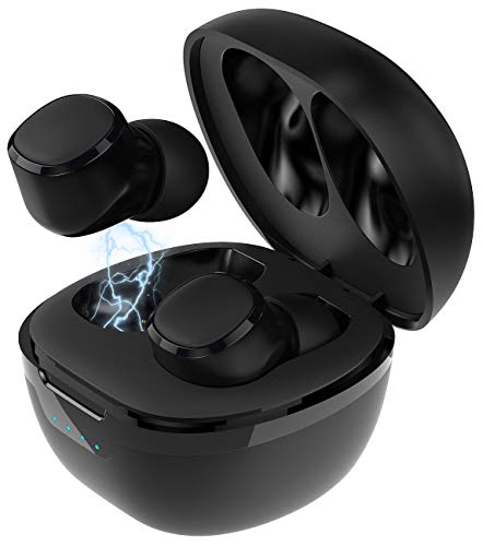 auvisio Kopfhörer ohne Kabel: In-Ear-Stereo-Headset mit Bluetooth 5, Ladebox, bis 22, Std. Spielzeit (drahtlose Kopfhörer, InEar Kopfhörer, Freisprecheinrichtung) von auvisio