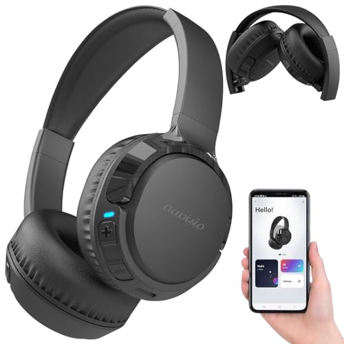 auvisio Over Ear Kopfhörer: Smartes Over-Ear-Headset mit Bluetooth 5.3, Akku, App, Equalizer (Kabelloser Kopfhörer, mit Bluetooth, Fitness Armband) von auvisio
