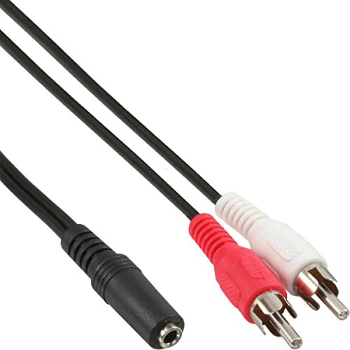 auvisio Lautsprecherkabel: Audio-Kabel, 2X Cinch Stecker auf 3,5mm Stereo Klinke Buchse, 1,5m (Adapter Cinch Klinke Buchse, Klinkenbuchse auf, Audiokabel 3 5mm Klinkenstecker) von auvisio