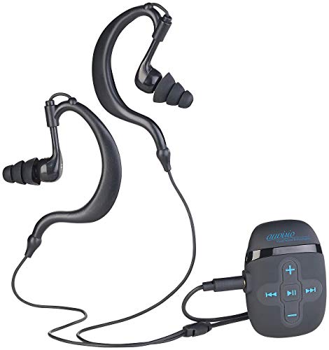 auvisio MP3player wasserfest: Wasserdichter Sport-MP3-Player DMP-450.x8 mit 8 GB Speicher, IPX8 (MP3 Player wasserdicht kabellos, MP3 Player Schwimmen, wasserdichte Kopfhörer) von auvisio