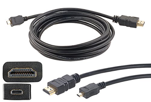 auvisio Micro HDMI Kabel: High-Speed-Adapterkabel Micro-HDMI auf HDMI, für 4K, 3D & Full HD, 3 m (Adapter Micro, MicroHDMI, Audio Konverter) von auvisio