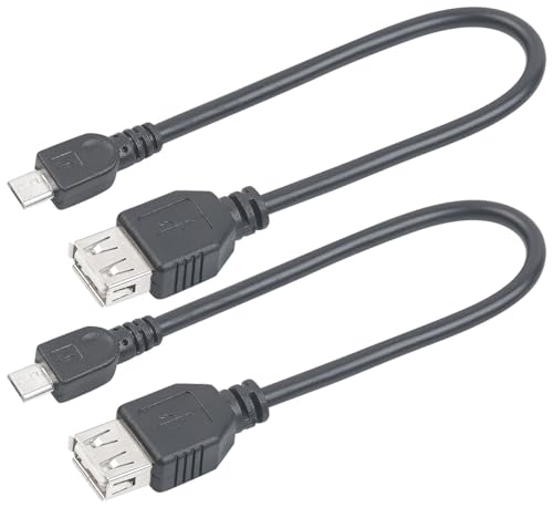 auvisio USB OTG Kabel: 2er-Set USB-OTG-Adapterkabel, Micro-USB Stecker zu USB-Buchse, 20 cm (Micro-USB-OTG-Adapter, USB OTG Adapter Power, Festplatten) von auvisio