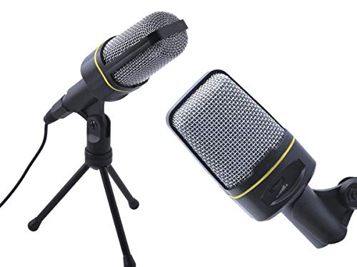 auvisio Microfon: Profi-Kondensator-Studio-Mikrofon mit Stativ, 3,5-mm-Klinkenstecker (Microphon, Mikrofon für PC, Notebook Tisch) von auvisio