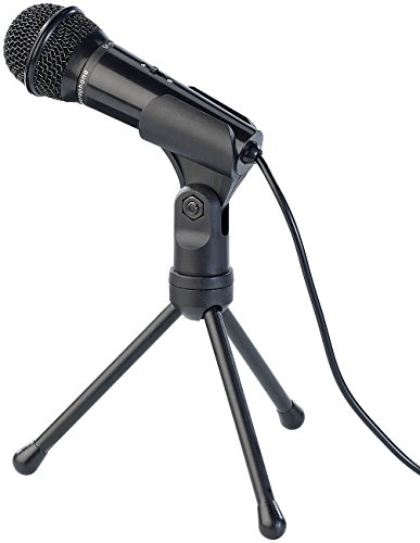 auvisio Tischmikrofon Klinke: Kondensator-Mikrofon mit Stativ für PC und Notebook, 3,5-mm-Klinke (Mikrofon mit Klinkenstecker, Karaoke Mikrofon, Mikrofonständer) von auvisio