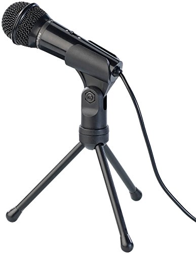 auvisio Mikro: Kondensator-Mikrofon mit Stativ für PC und Notebook, 3,5-mm-Klinke (Mikrofon mit Klinkenstecker, Tischmikrofon Klinke, Mikrofonständer) von auvisio