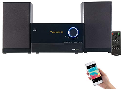 auvisio Mini Stereoanlage: Micro-Stereoanlage, CD-Player, Radio, MP3-Player, Bluetooth, 60 Watt (Mini Stereoanlage mit CD Player) von auvisio