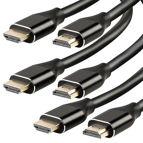 auvisio HDMI-Anschlusskabel: 3er-Set High-Speed-HDMI-2.1-Kabel, 8K, 3D, HDR, eARC, 48 Gbit/s, 0,5 m (8K-Kabel mit Anschluss, Monitorkabel, Netzwerkkabel) von auvisio