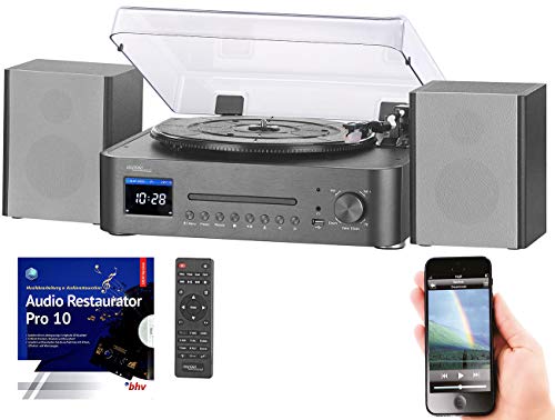 auvisio CD Spieler: Digitale HiFi-Anlage & Digitalisierer, Internet- & DAB+Radio, Software (HiFi Anlage mit Plattenspieler, Internetradio mit Plattenspieler, Platten digitalisieren) von auvisio