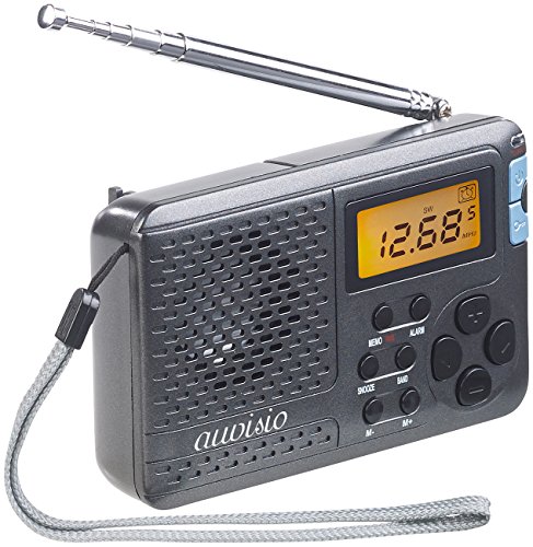 auvisio Radio: 12-Band-Weltempfänger FM/MW/KW, mit Wecker & Sleeptimer (Mini Radios, Taschenradios, Analoges Taschenradio) von auvisio