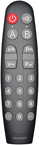 auvisio Senioren Fernbedienung: 5in1-Großtasten-Fernbedienung, lernfähig, ergonomisch, Ready to use (Fernbedienung TV, Ersatzfernbedienung, programmierbar) von auvisio