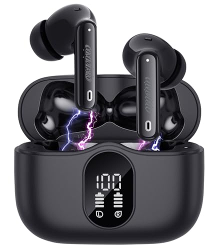 auvisio Sport Kopfhörer kabellos: Kabellose In-Ear-Kopfhörer mit Ladecase, Noise-Cancelling, schwarz (True-Wireless, mit Schnelllade-Ladecase) von auvisio