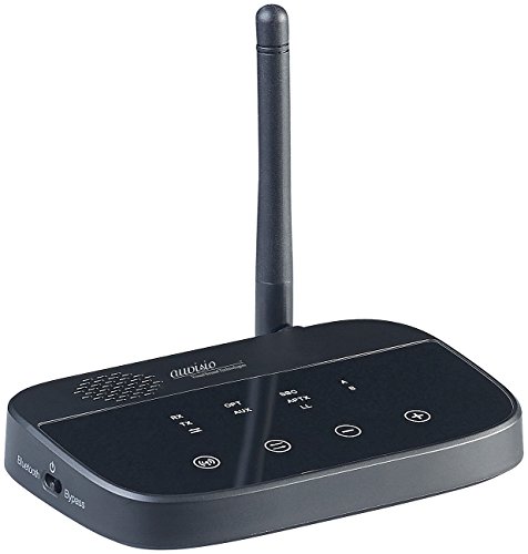 auvisio Transmitter, Bluetooth: 2in1-Audio-Sender & -Empfänger, Bluetooth 4.2, aptX, 100 m Reichweite (Audio Transmitter) von auvisio