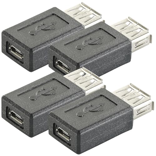 auvisio Micro USB Converter: 4er-Set USB-2.0-Adapter von USB-A-Buchse zu Micro-USB-B-Buchse (MicroUSB Stecker mit USB Buchse) von auvisio