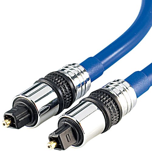 auvisio Lichtleiterkabel: Optisches Premium-Audio-Kabel TOSLINK Stecker auf Stecker, 2 m (Lichtleiterkabel Soundbar, Glasfaserkabel, DVD Player) von auvisio