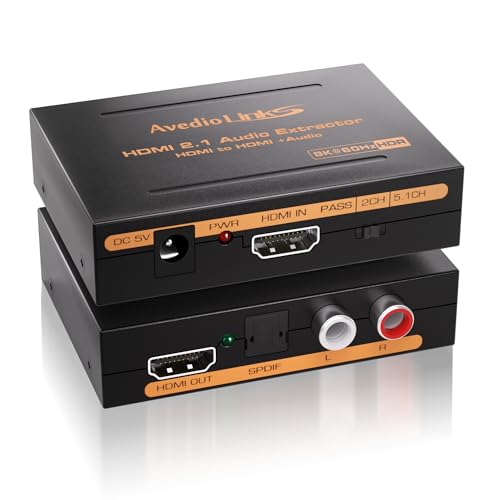 avedio links HDMI Audio Extractor, 8K HDMI Audio Splitter mit HDMI Audio Converter + Optical Toslink SPDIF + L/R Stereo Analog Audio, HDMI Audio Adapter für Chromecast, Fire Stick, Blu-Ray Player avedio links HDMI Audio Extractor, 8K HDMI Audio Splitter mit HDMI Audio Converter + Optical Toslink SPDIF + L/R Stereo Analog Audio, HDMI Audio Adapter für Chromecast, Fire Stick, Blu-Ray Player von avedio links