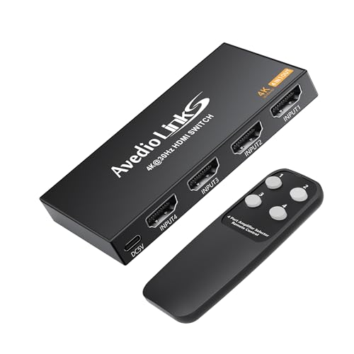 avedio links HDMI Switch 4 in 1 Out, HDMI Umschalter mit Fernbedienung, 4K@30Hz hdmi Switch Automatische, Hdmi Splitter 4 in 1 Out für TV Stick Xbox PS4 Blu-Ray DVD avedio links HDMI Switch 4 in 1 Out, HDMI Umschalter mit Fernbedienung, 4K@30Hz hdmi Switch Automatische, Hdmi Splitter 4 in 1 Out für TV Stick Xbox PS4 Blu-Ray DVD von avedio links