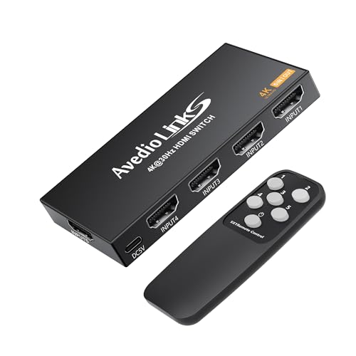 avedio links HDMI Switch 5 in 1 Out, HDMI Umschalter mit Fernbedienung, 4K@30Hz hdmi Switch Automatische, Hdmi Splitter 5 in 1 Out für TV Stick Xbox PS4 Blu-Ray DVD avedio links HDMI Switch 5 in 1 Out, HDMI Umschalter mit Fernbedienung, 4K@30Hz hdmi Switch Automatische, Hdmi Splitter 5 in 1 Out für TV Stick Xbox PS4 Blu-Ray DVD von avedio links