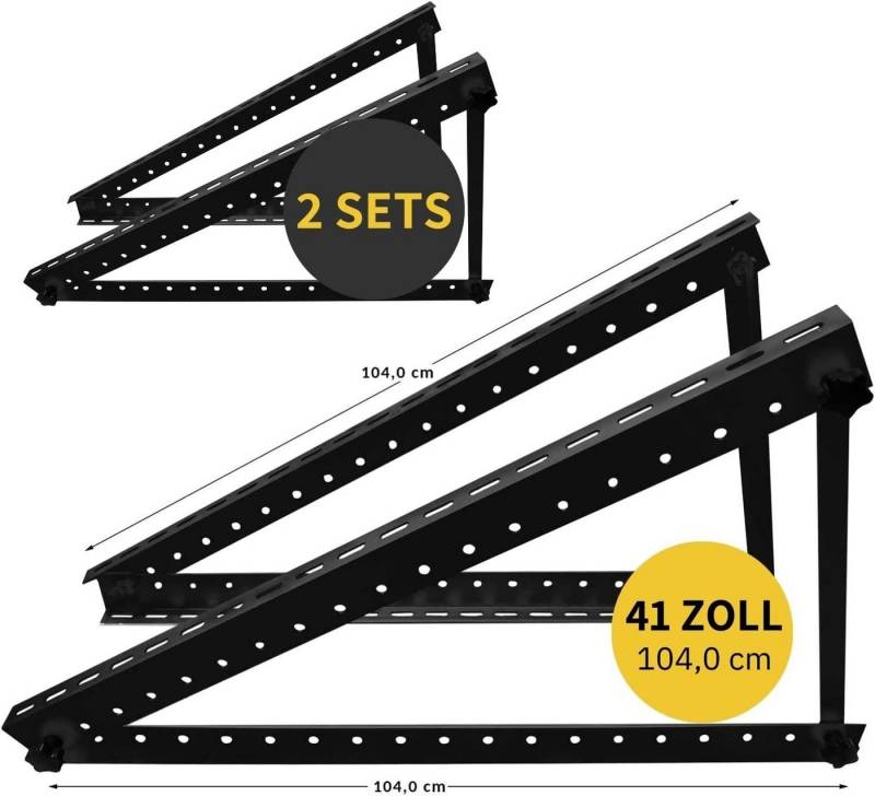avoltik 2 Sets Solarmodul Halterung für Flachdach Wand 0°-90° Aufständerung Solarmodul-Halterung, (bis 41 Zoll, 2 Sets Solarmodul Halterung für Flachdach Wand 0°-90° Aufständerung, 2-tlg., 2 Sets Solarmodul Halterung für Flachdach Wand 0°-90° Aufständerung, 2 Sets (4 Winkel) von avoltik