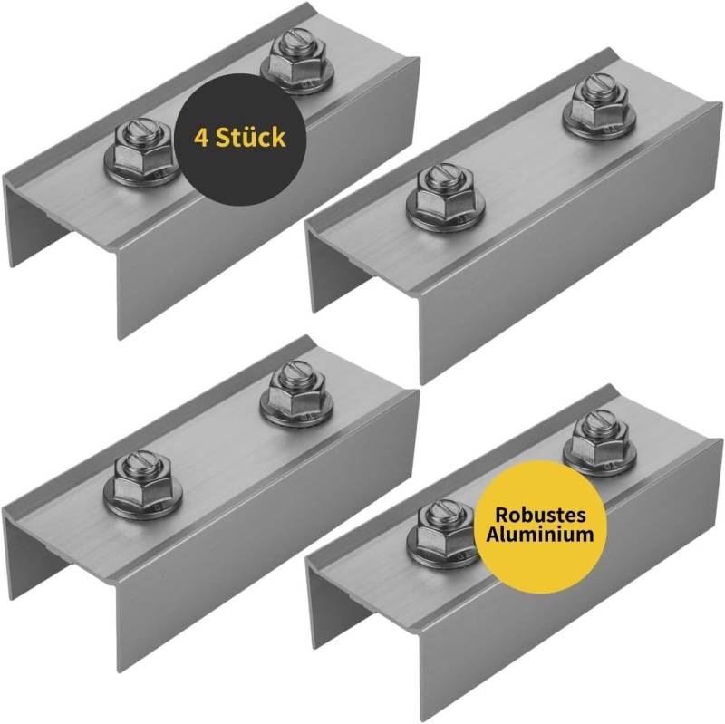 avoltik 4x Profilverbinder f 40x40 Aluprofil Schienen Verbinder Schrauben Solarmodul-Halterung, (4x Profilverbinder f 40x40 Aluprofil Schienen Verbinder Schrauben, 4x Profilverbinder f 40x40 Aluprofil Schienen Verbinder Schrauben, 4er Set Profilverbinder silber) von avoltik